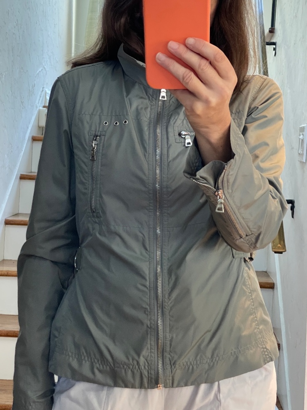 Nine West sage green short windbreaker jacket women S